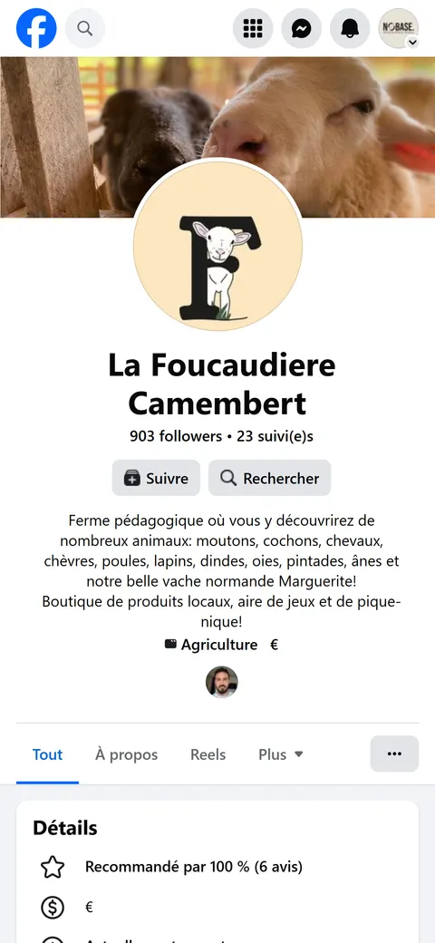 La page Facebook La Foucaudiere Camembert et ses 903 followers